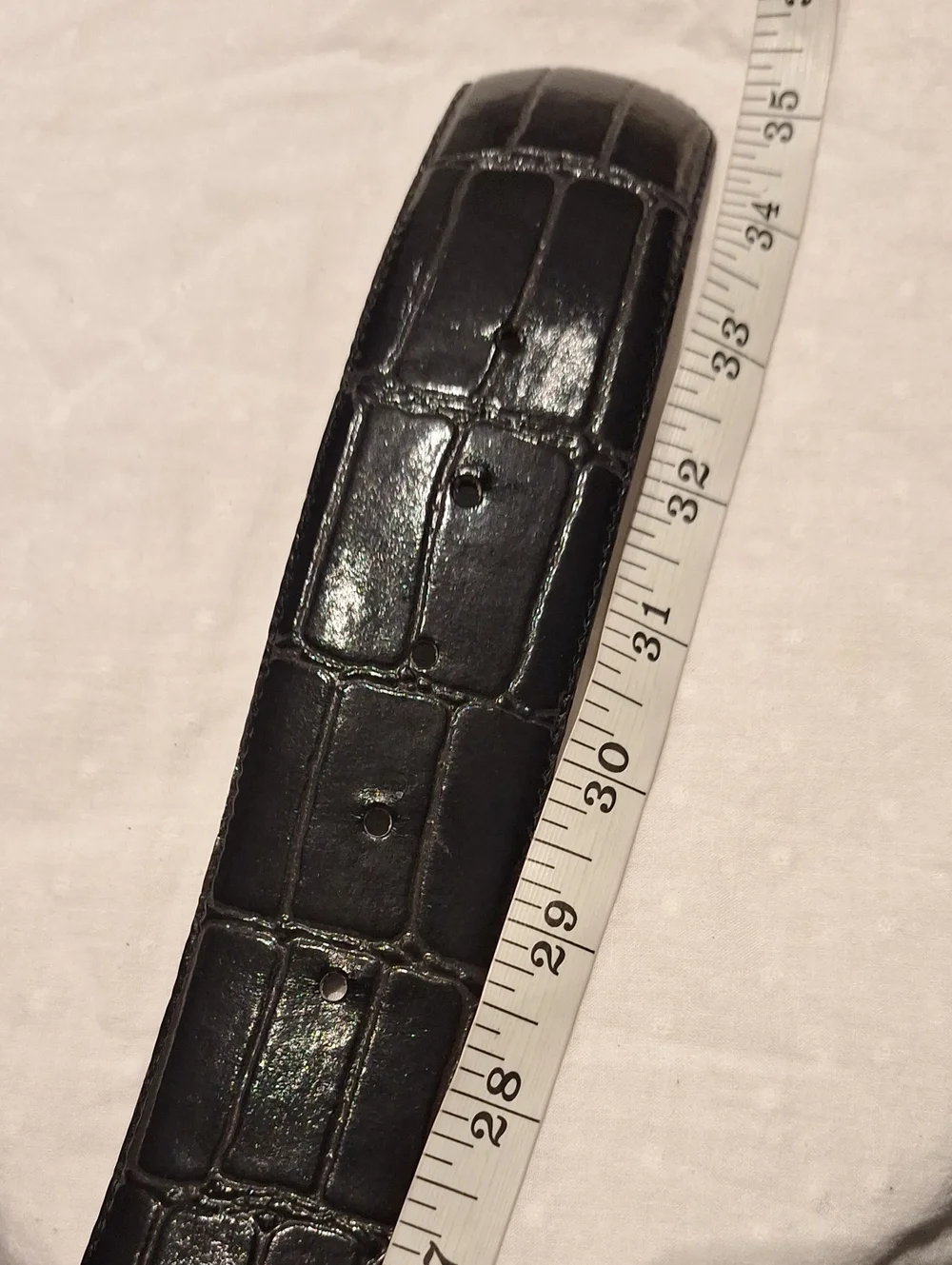Worthington Vintage Black Croc-Embossed Leather Women's Belt